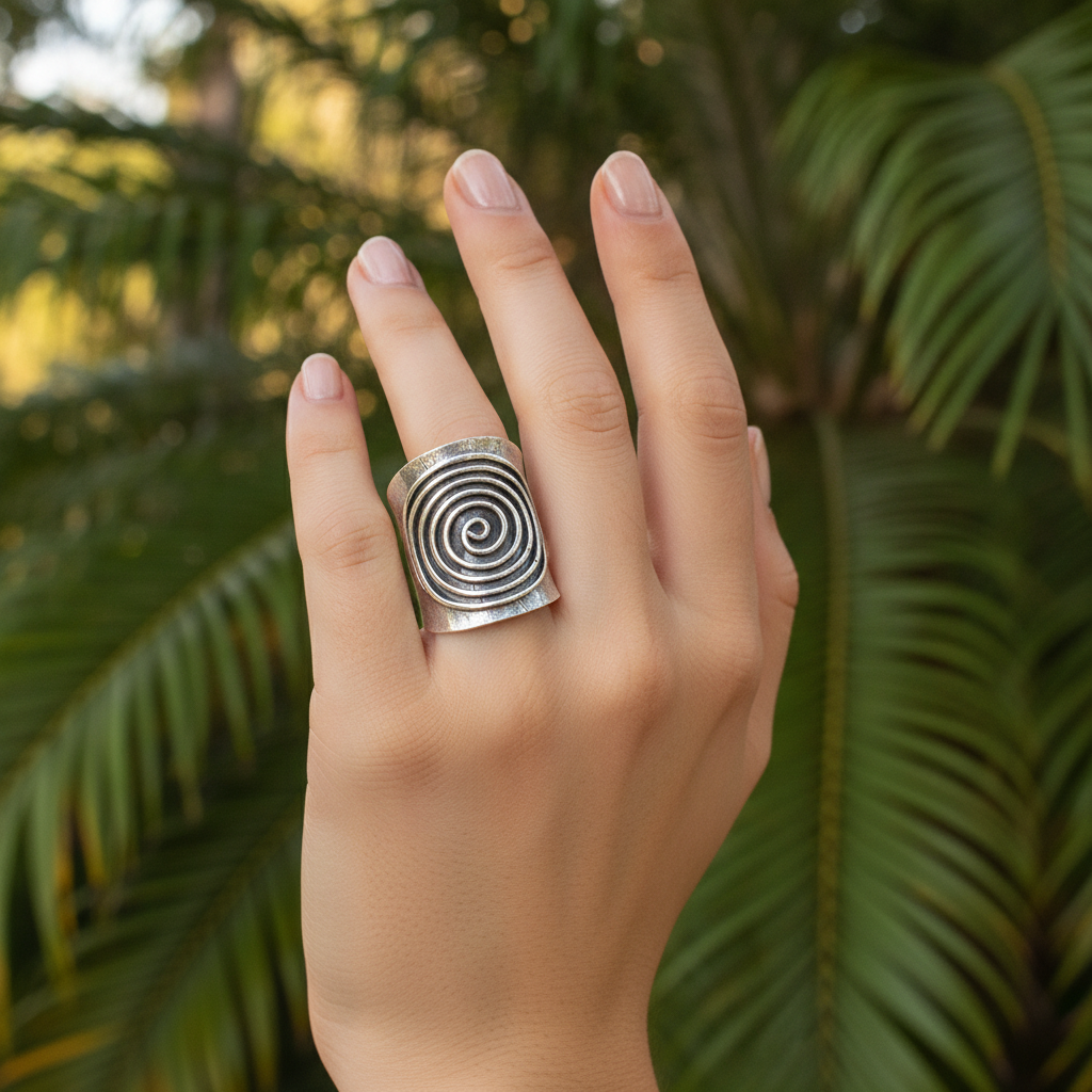sterling silver swirl ring