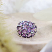 amethyst silver gemstone ring
