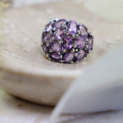 amethyst silver gemstone ring