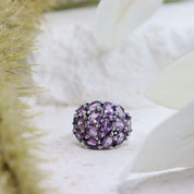 amethyst silver gemstone ring