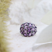 amethyst silver gemstone ring
