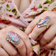 oyster turquoise sterling silver gemtone ring