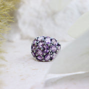 amethyst silver gemstone ring