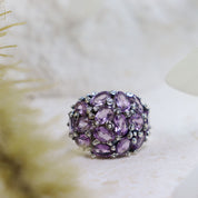 amethyst silver gemstone ring