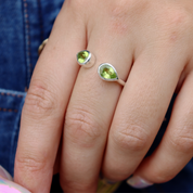 peridot gemstone sterling silver ring