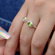 peridot gemstone sterling silver ring