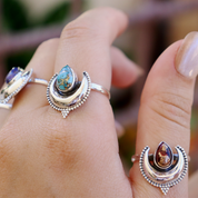 red oyster turquoise sterling silver gemstone ring