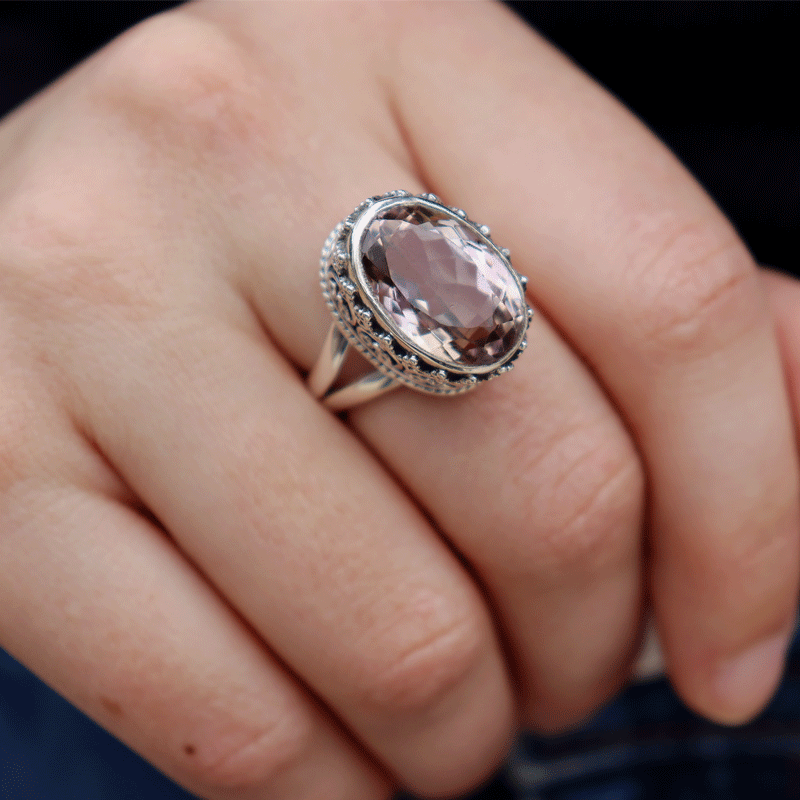 amethyst sterling silver gemstone ring