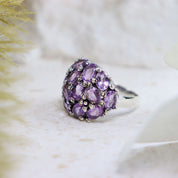 amethyst silver gemstone ring