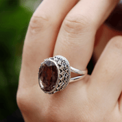 amethyst sterling silver gemstone ring