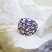 amethyst silver gemstone ring