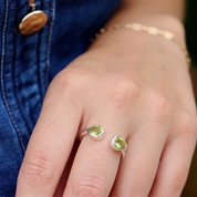 peridot gemstone sterling silver ring