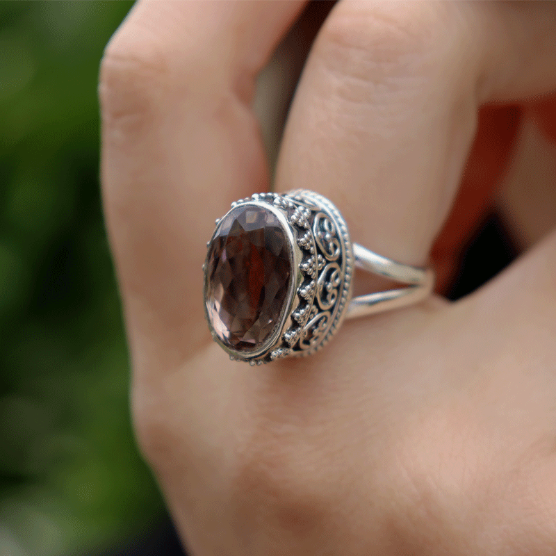 amethyst sterling silver gemstone ring