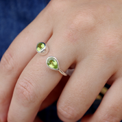 peridot gemstone sterling silver ring