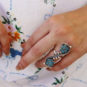 sterling silver turquoise boho style gemstone ring