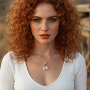 teardrop clear quartz sterling silver pendant