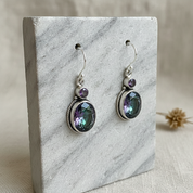mystic topaz sterling silver gemstone earrings