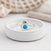 sterling silver turquoise wave ring