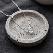clear quartz gemstone sterling silver choker necklace