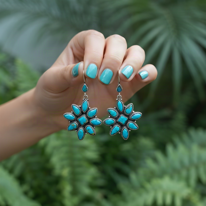 turquoise sterling silver gemstone earrings