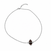 smoky quartz gemstone sterling silver necklace