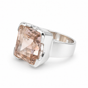 champagne quartz sterling silver emerald cut ring