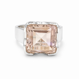 Champagne Quartz Emerald Cut Ring