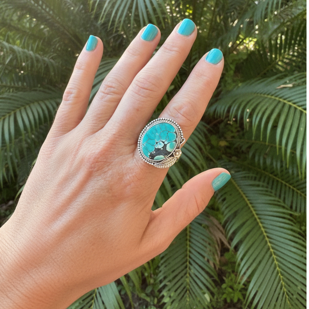 turquoise sterling silver gemstone ring