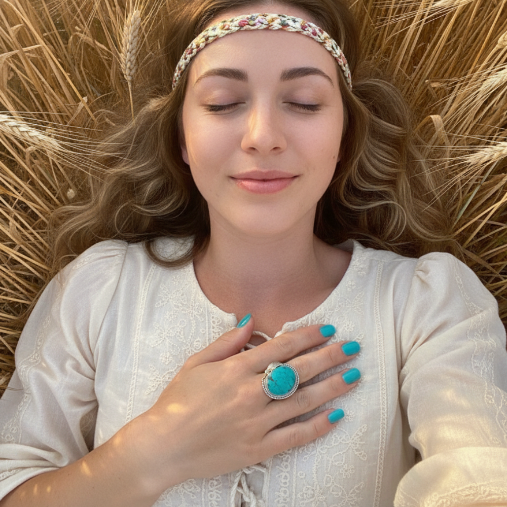 turquoise sterling silver gemstone ring