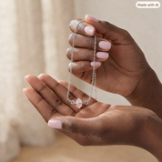 rose quartz gemstone sterling silver choker necklace