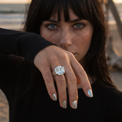 white topaz sterling silver gemstone ring