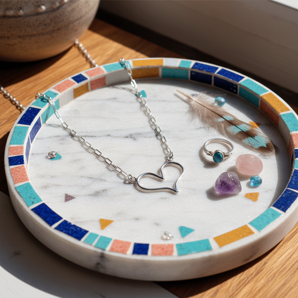sterling silver heart paperclip necklace