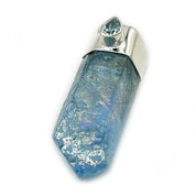 aqua aura blue topaz silver pendant