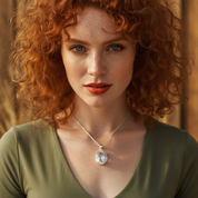 oval clear quartz sterling silver pendant