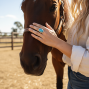 navajo turquoise sterling silver gemstone ring
