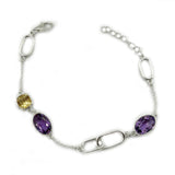 Dainty Amethyst Citrine Bracelet