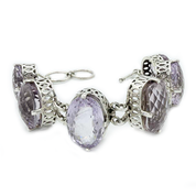 Telugu Light Amethyst Silver Bracelet