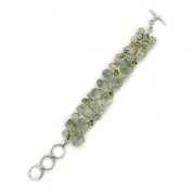 aquamarine peridot moonstone gemstone sterling silver bracelet