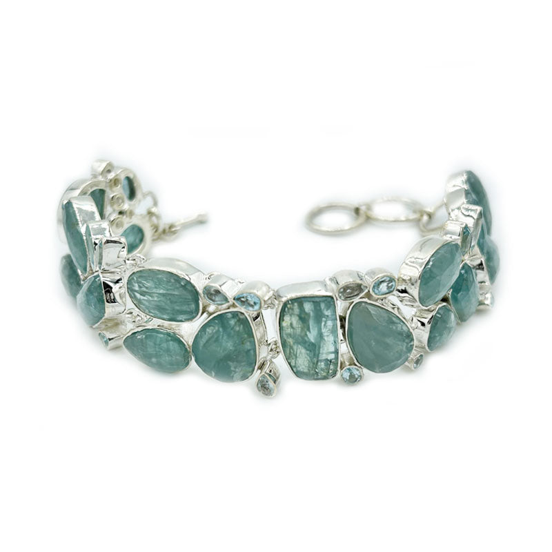 aquamarine sterling silver gemstone bracelet