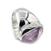 amethyst large silver gemstone ring