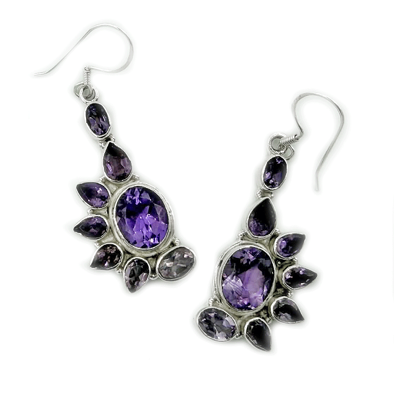 amethyst sterling silver gemstone earrings
