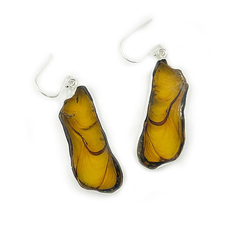 amber silver gemstone earrings