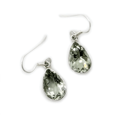 green amethyst teardrop silver gemstone earrings