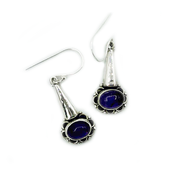 amethyst gemstone sterling silver drop earrings