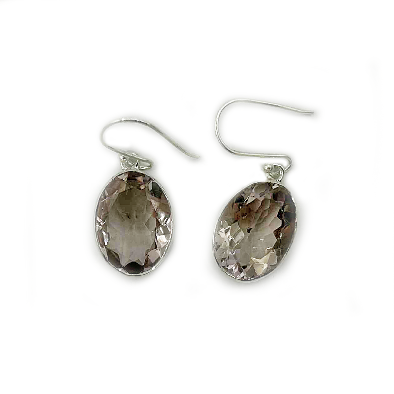 oval amethyst sterling silver gemstone earrings