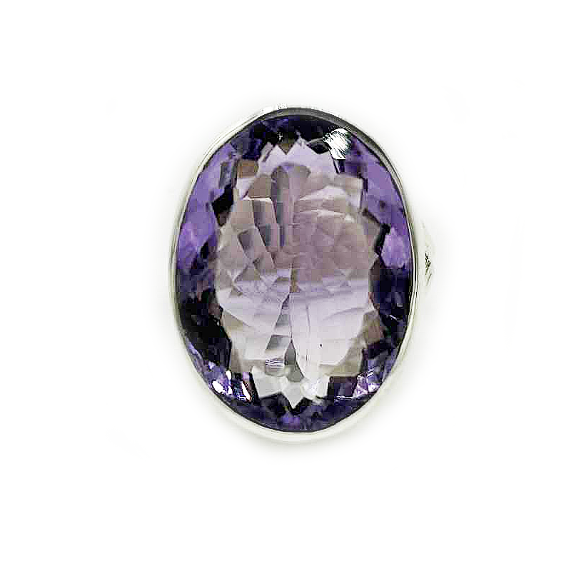 oval amethyst sterling silver gemstone ring