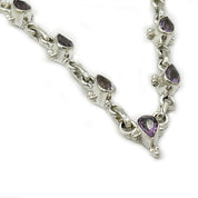 amethyst silver gemstone necklace