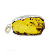 amber silver gemstone pendant