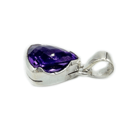 triangle amethyst checker cut sterling silver pendant