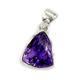 Amethyst Triangle Checker Cut Pendant